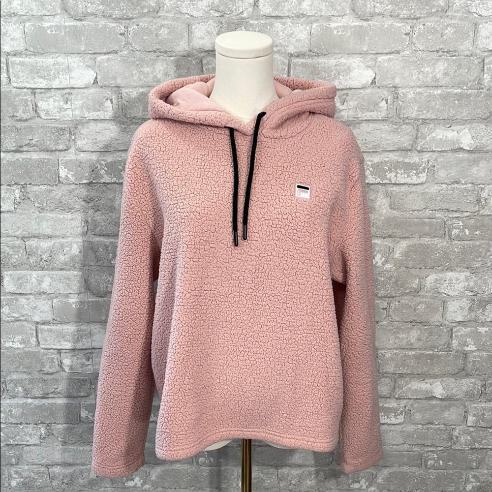 Fila Pink Oversized Sherpa Hoodie